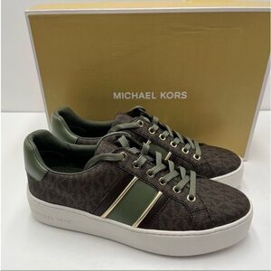 Michael Kors Men's Olive and Brown Sneakers